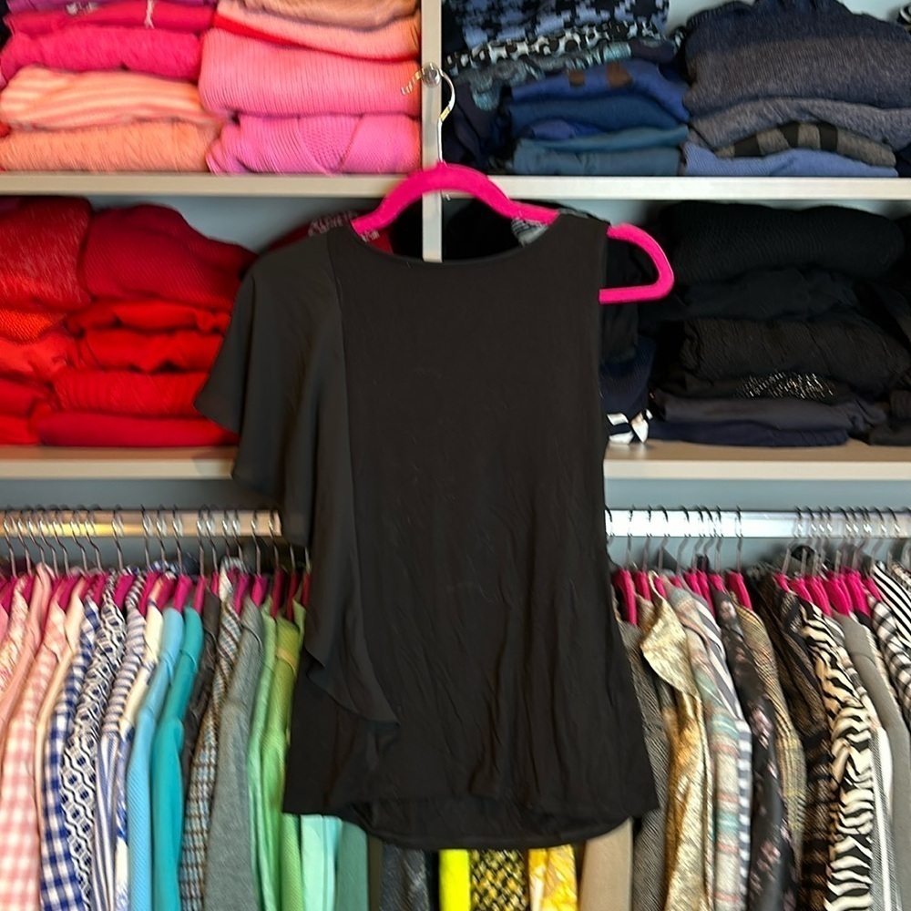 WHBM black asymmetrical top size XS NWT